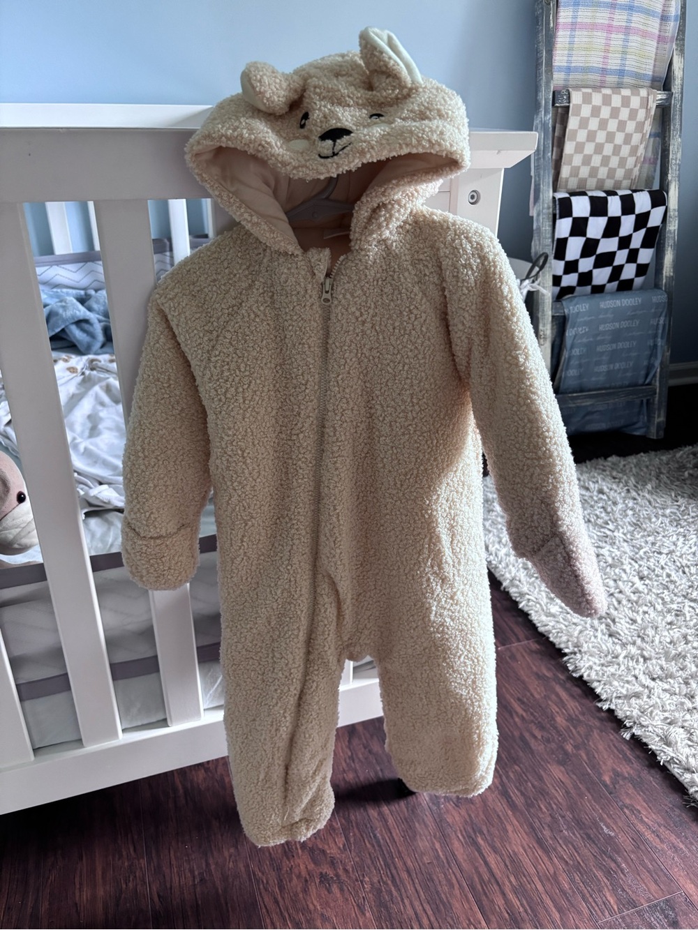 Koala Kids Cream Bear Sherpa One-Piece Footie